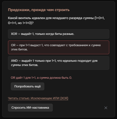 Концепт-чек уровня: вопрос с вариантами ответа и разбором каждого заблуждения